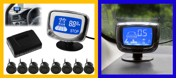 Парктроник с 8 датчиками и дисплеем с подсветкой