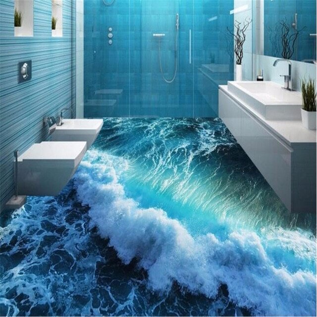 Наливные 3D полы - лучший вариант для ванной комнаты
