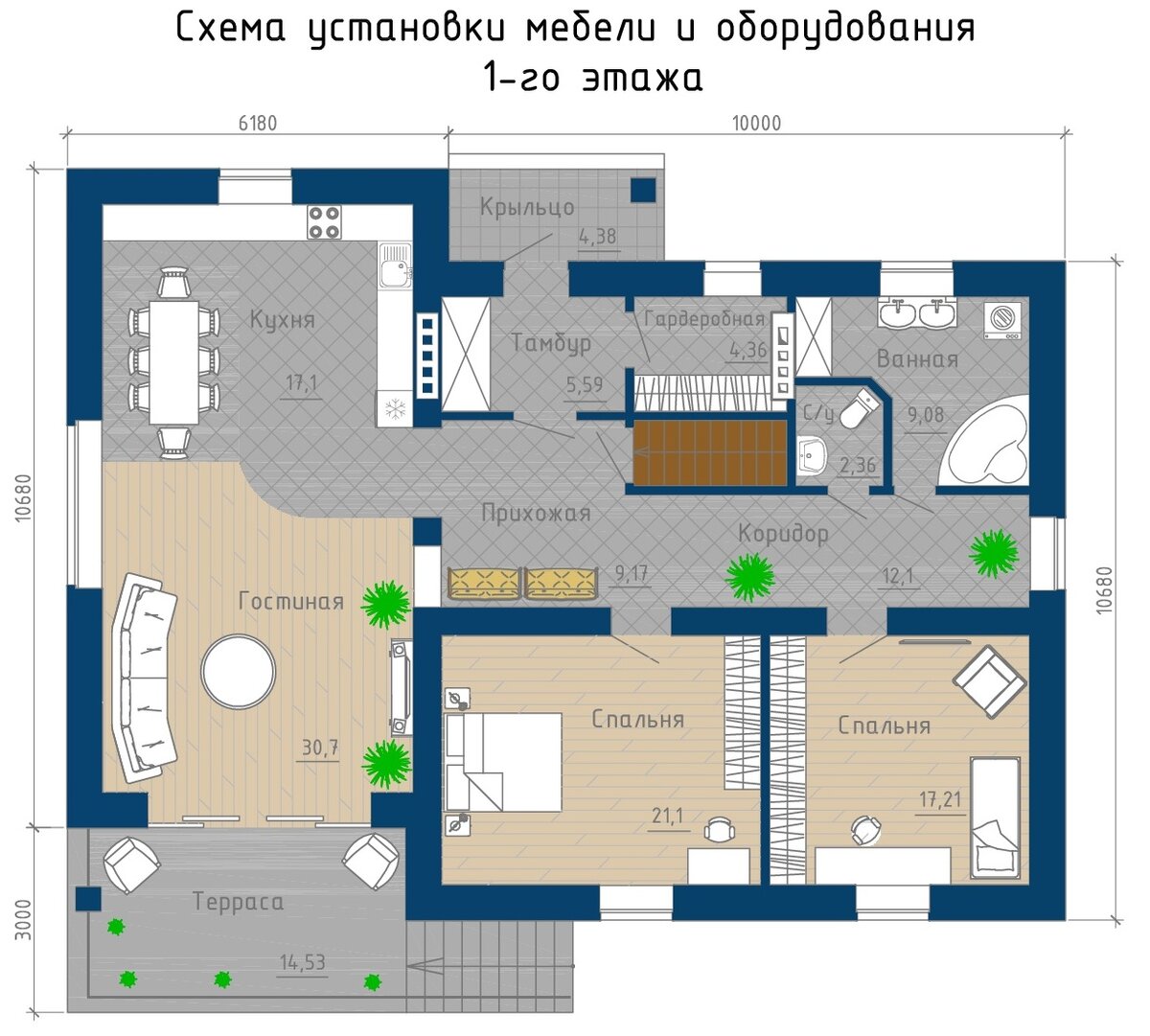 2 фото. План первого этажа и цокольного этажа проекта А281
