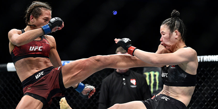  
Йоанна Енджейчик и Чжан Вэйли / Фото: © Chris Unger / Contributor / UFC / Gettyimages.ru8 марта женщины дрались намного ярче мужчин. Но их лица изменились до неузнаваемости.