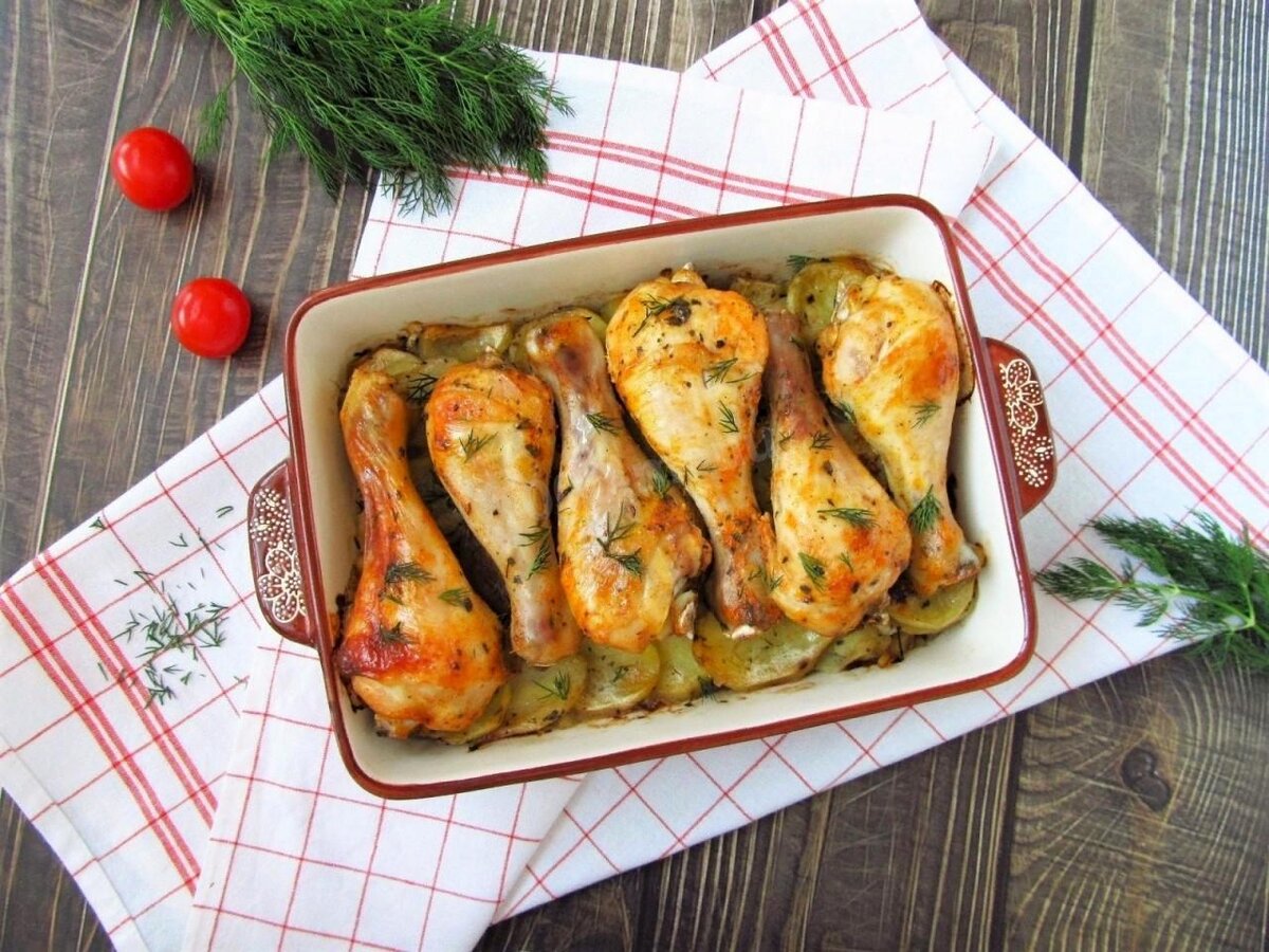 Курица с овощами в рукаве в духовке