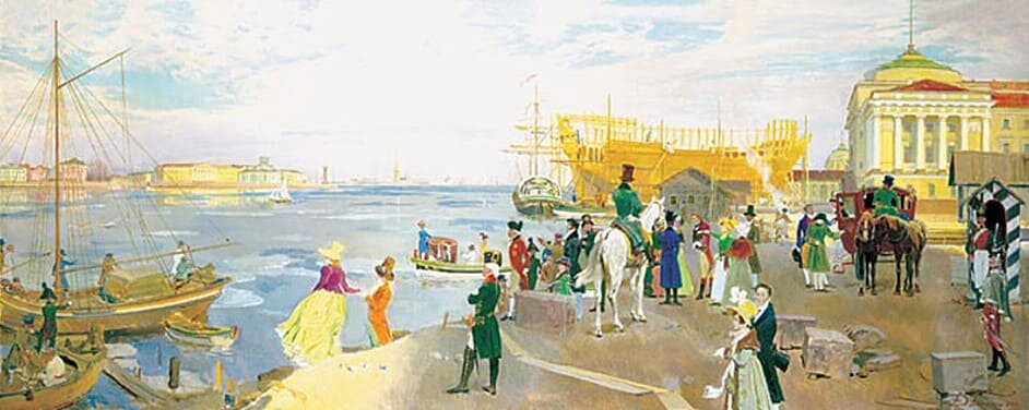  Ледоход на Неве в 1809 году. Первый парус