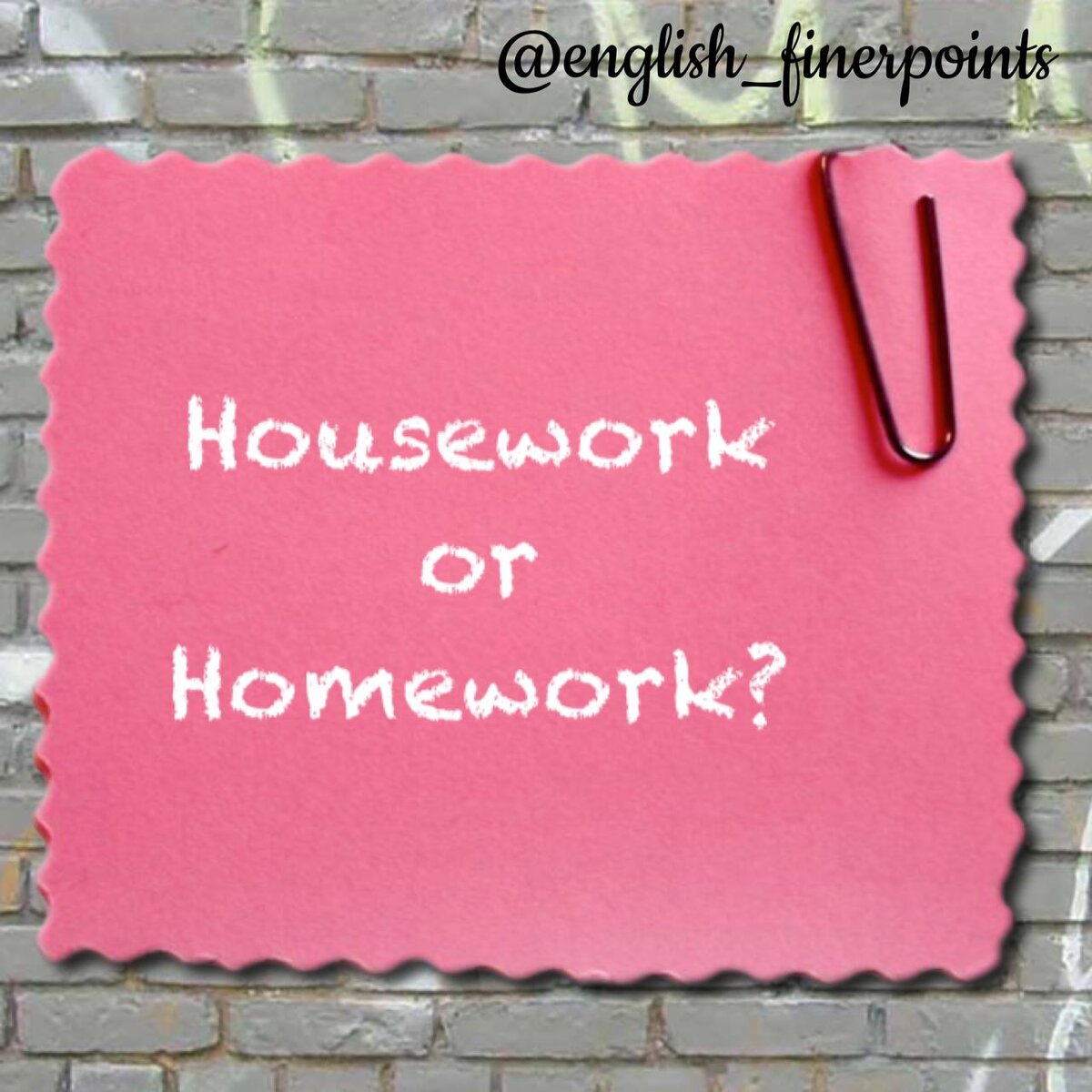 English - easily confused: Homework or Housework? | English_finerpoints |  Дзен