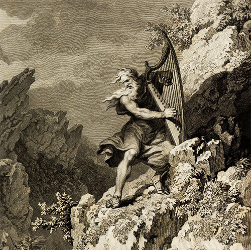 Т. Пеннант. Друид, играющий на арфе
