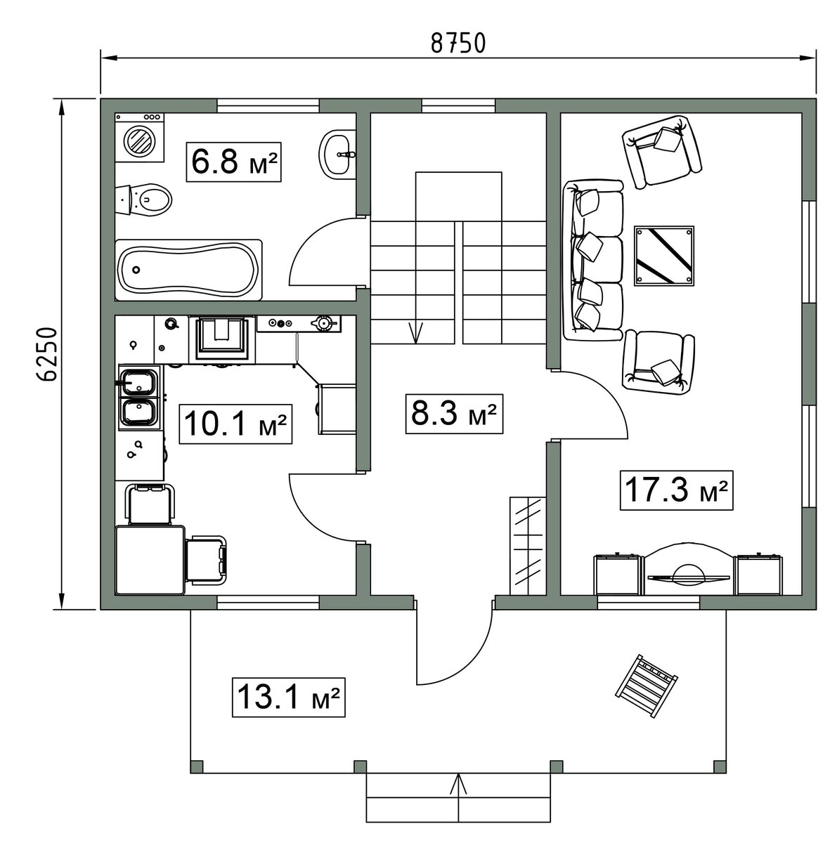 Проект двухэтажного дома 122м² | Проекты домов | Дзен