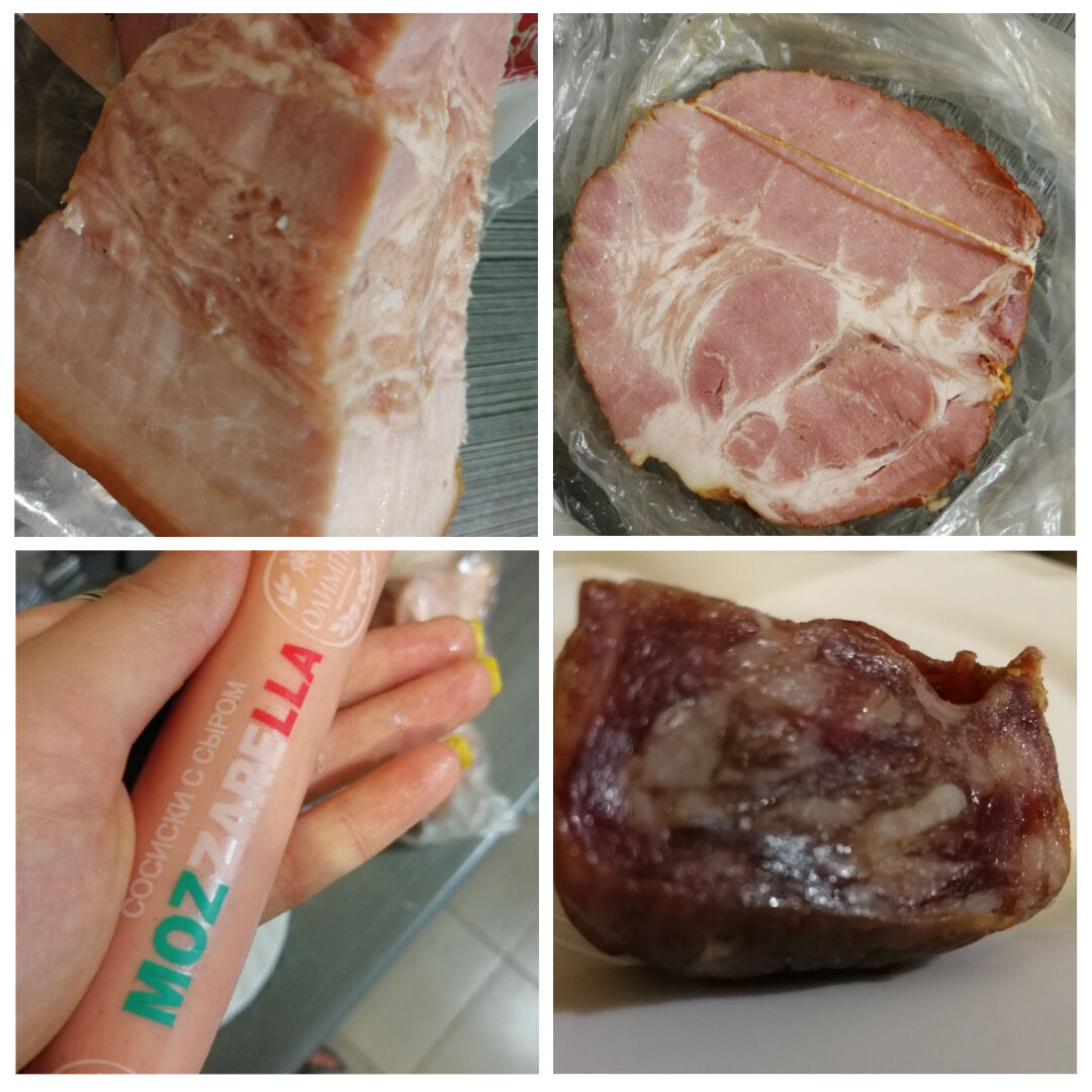 На коллаже лишь часть мясных составляющих. И кроме сосисок, которые из Георгиевска, все остальное - белорусское