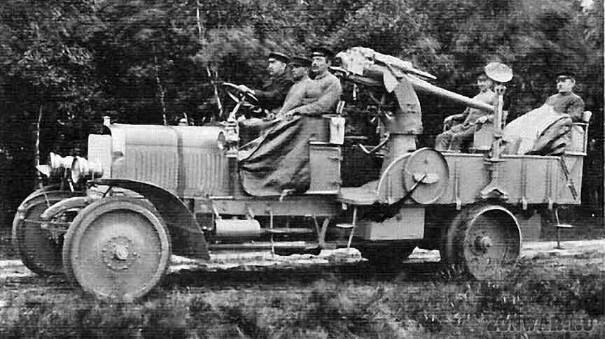 Полубронированное моторное орудие Ehrhardt Lafette 36/70 PS – 6,5-cm BAK M.1912
