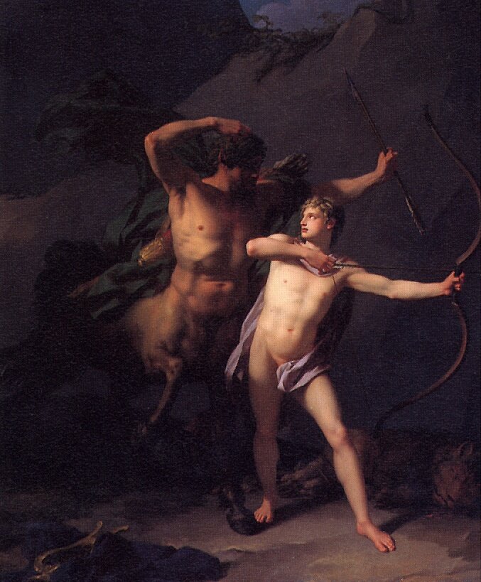 Жан Батист Реньо - Воспитание Ахилла кентавром Хироном, 1782г