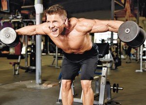 Разведение гантелей в наклоне Разведение гантелей в наклоне - самое эффективное упражнение в бодибилдинге для заднего пучка дельтовидной мышцы.