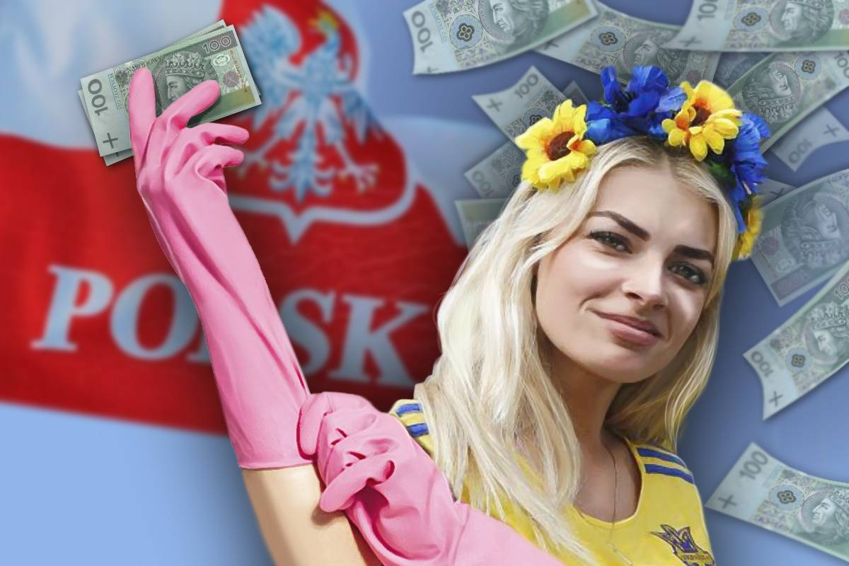 Симпатичная девушка из Украины поехала на заработки в Польшу. 