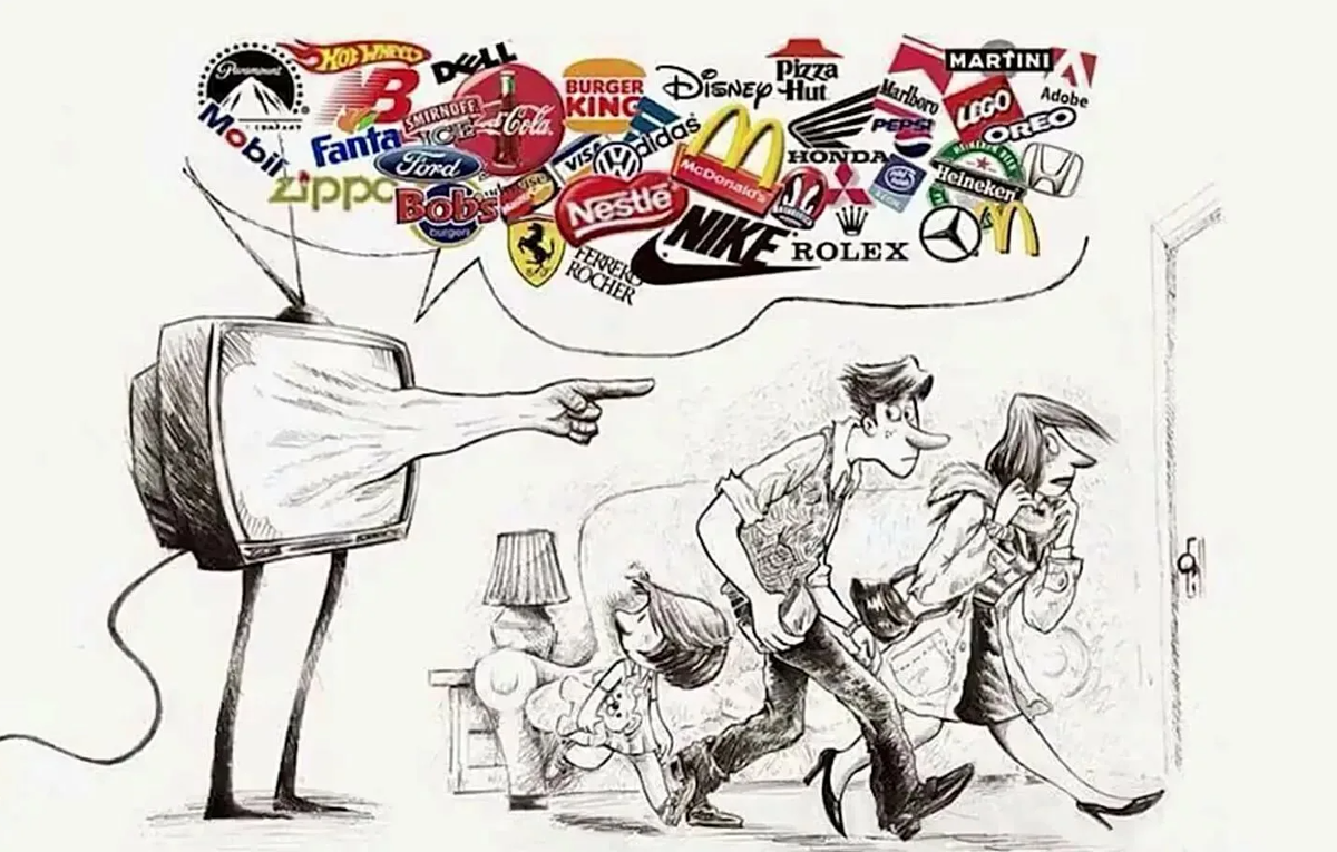 Организация ее потребления. Общество потребления карикатуры. Общественное мнение карикатура. Общество карикатура. Реклама карикатура.