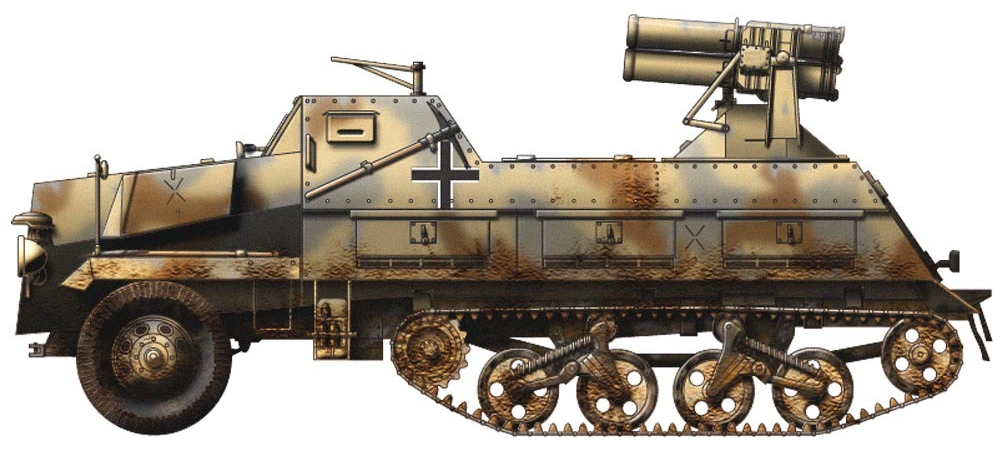 Немецкая 10x158-мм реактивная установка 15cm Panzerwerfer 42 auf (Sf).