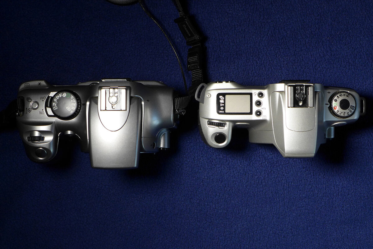 Canon Canon EOS 300D (слева) и пленочный Canon EOS 300 (справа).