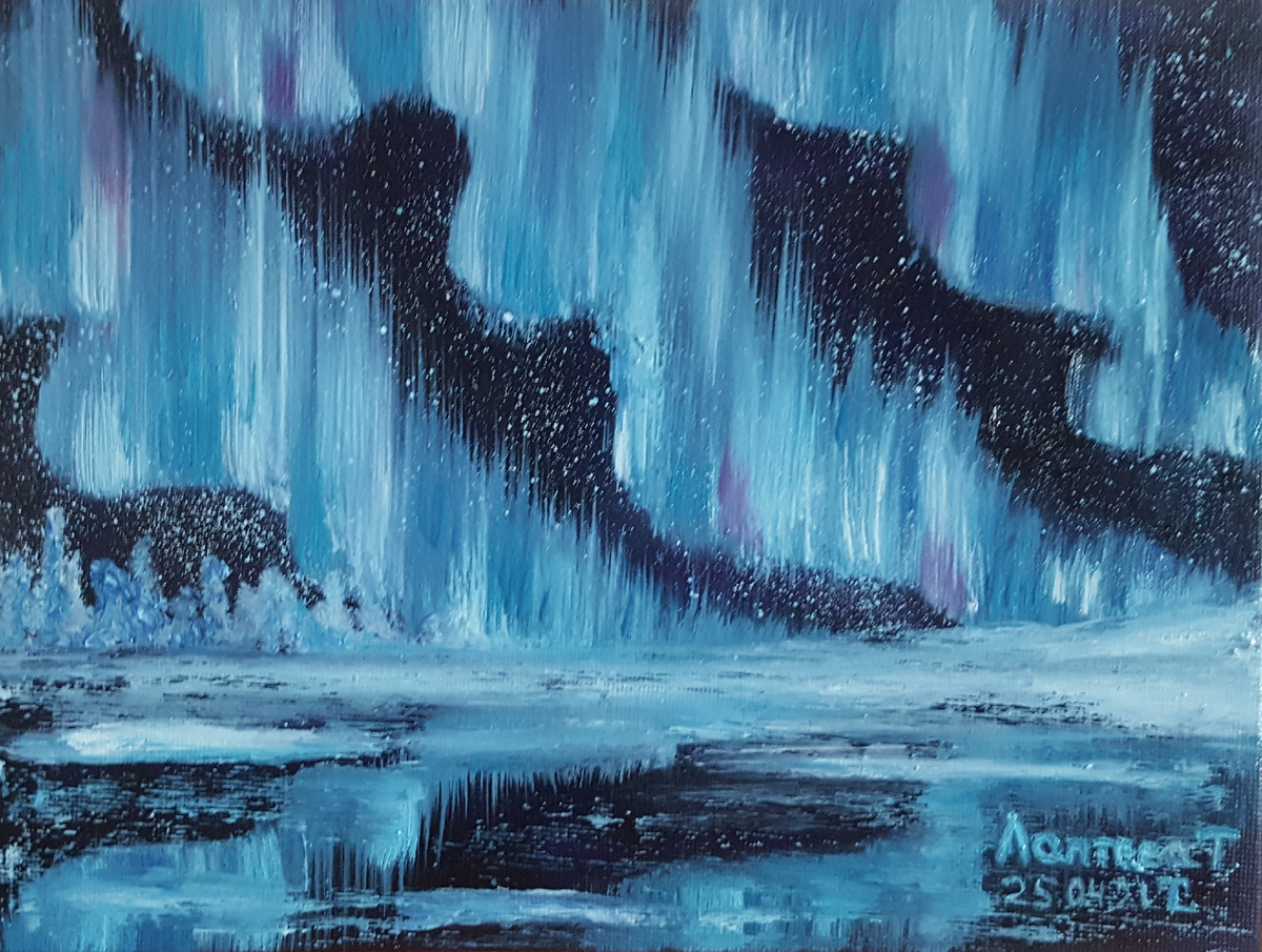 х.м.17,5*24 Северное сияние, 2021.