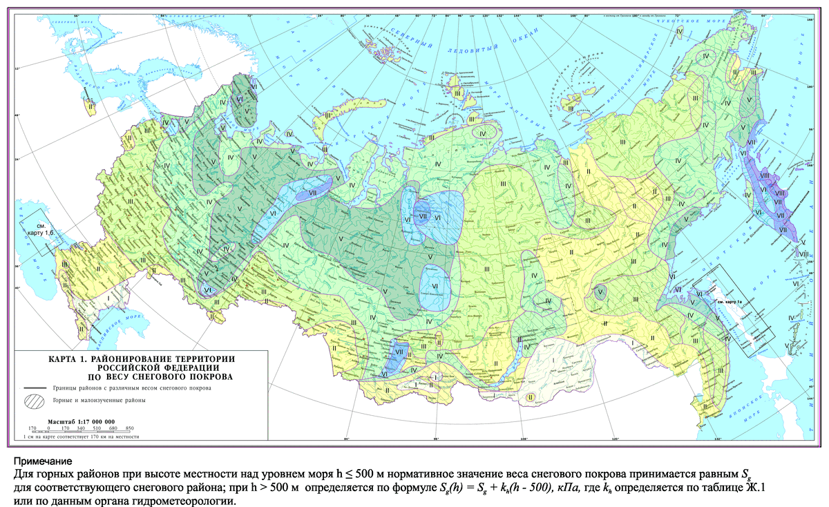 Карта снеговых нагрузок