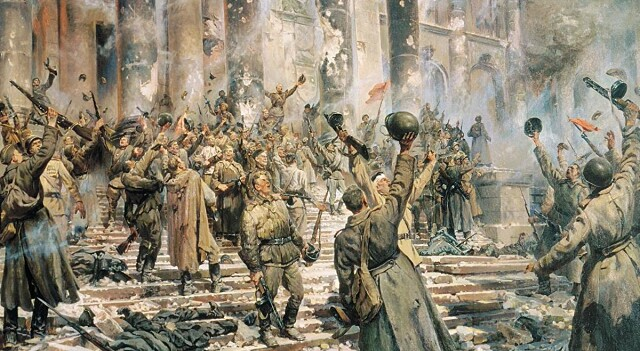 В качестве иллюстрации картина Петра Кривоногова "Победа". Эскиз для неё был сделан в день взятия Рейхстага.
