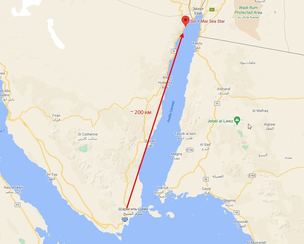 Наш отель "Sol Y Mar" находится практически на границе с Израилем.