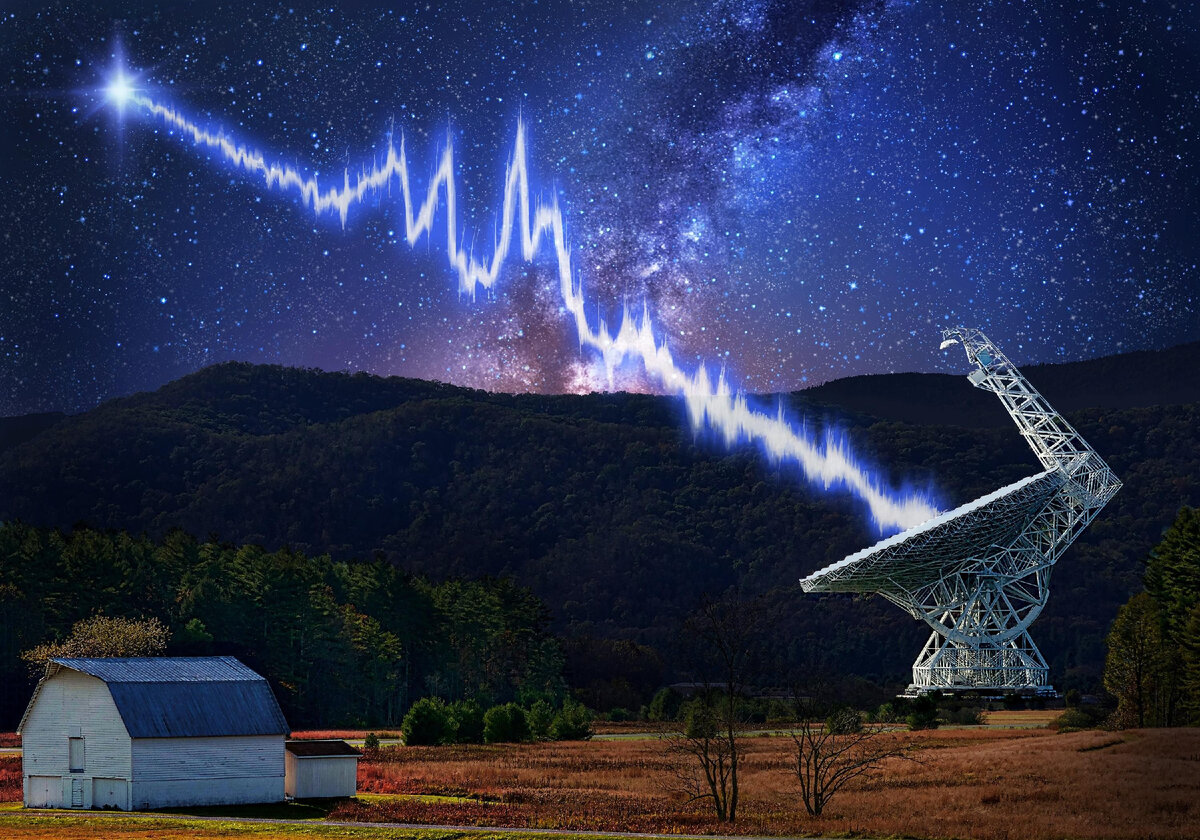 Фото: Danielle Futselaar/UC Berkeley / Радиотелескоп Грин-Бэнк "сканирует" галактику на предмет быстрых радиовсплесков (FRB)