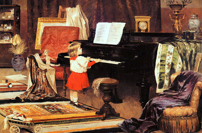 Aurélio de Figueiredo - Menina ao piano. 1892