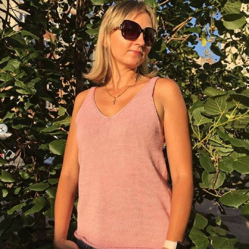 7 красивых летних женских топов спицами, схемы прилагаются | Вязание с ...