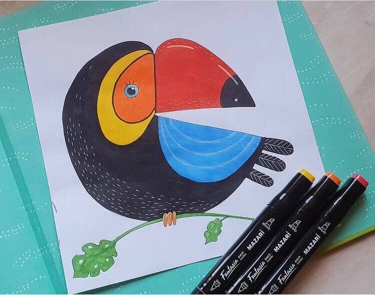 Рисуем тукана пошагово
