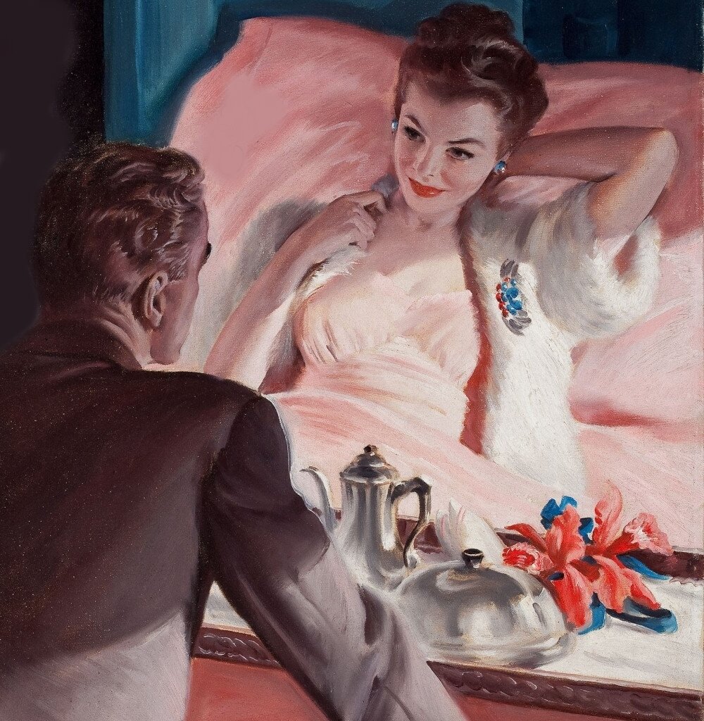 Любовники 5 лет. Кофе в постель в живописи. Картина мужчина и женщина в постели.