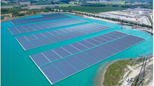 Первая в Европе электростанция на солнечных батареях на воде