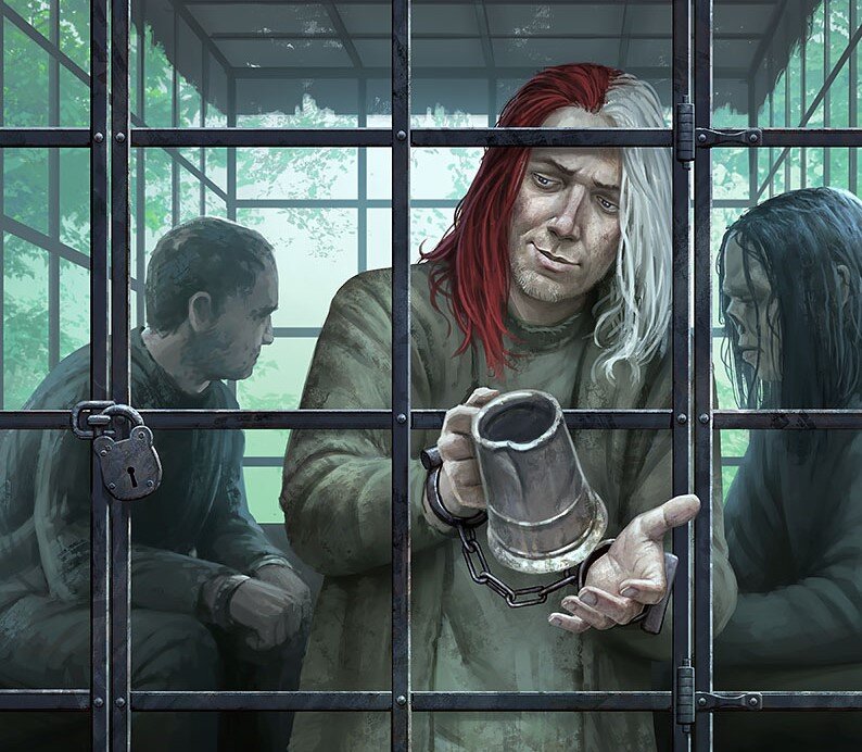 Якен Хгар в клетке (арт joelhustak, www.deviantart.com).