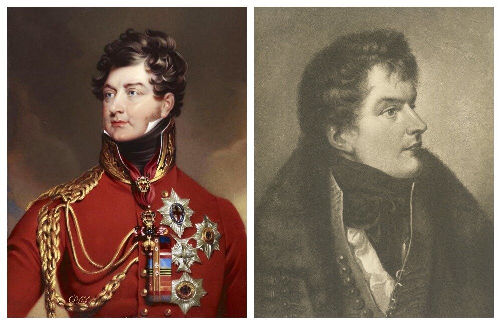 Слева Георг IV, справа Красавчик Браммел