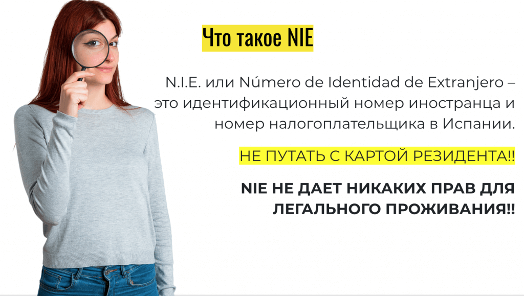 Получить НИЕ  Испании