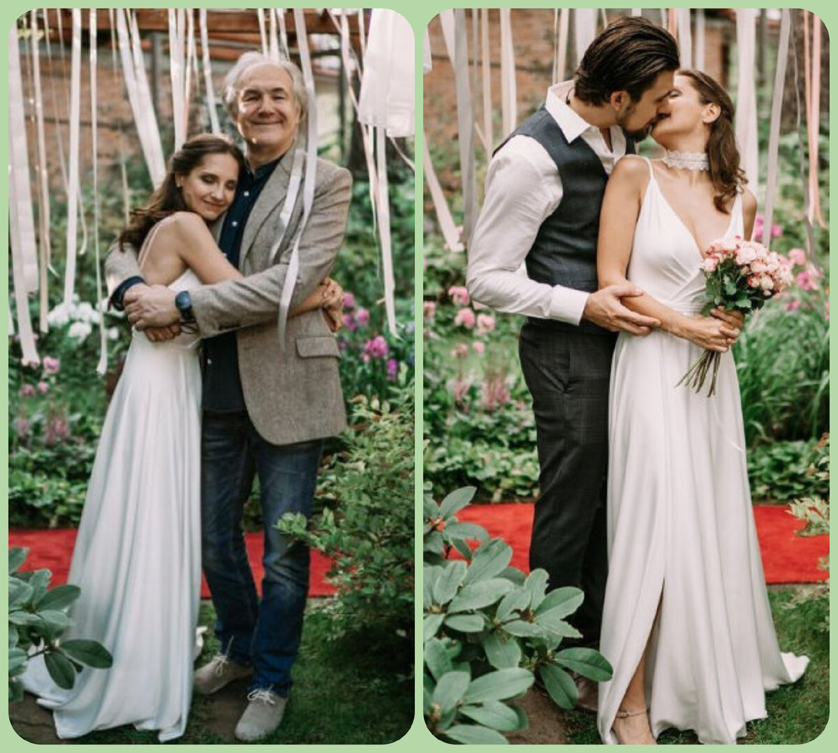 на свадьбе с папой и с мужем