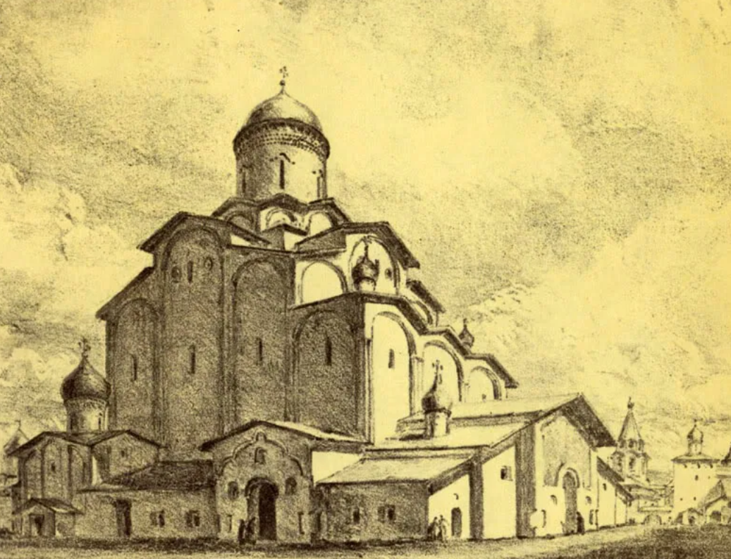 Троицкий собор того времени (1650 год). Рис. Ю. П. Спегальского