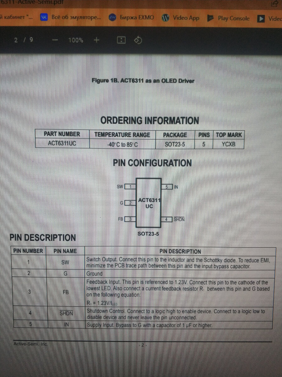 Дата шит act 6311