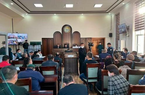 Заседание в рамках первого процесса по "нукусскому" делу. Фото из Telegram-канала Independent Commission_uz