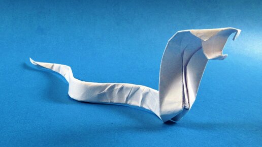 Origami diagram cobra animal paper folding steps kid crafts, Иллюстрация Stock A