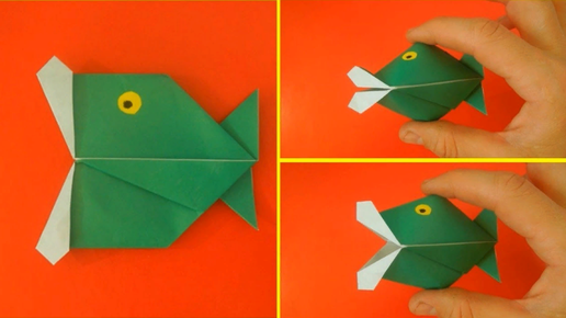 Оригами рыбка Как сделать рыбку из бумаги Origami fish