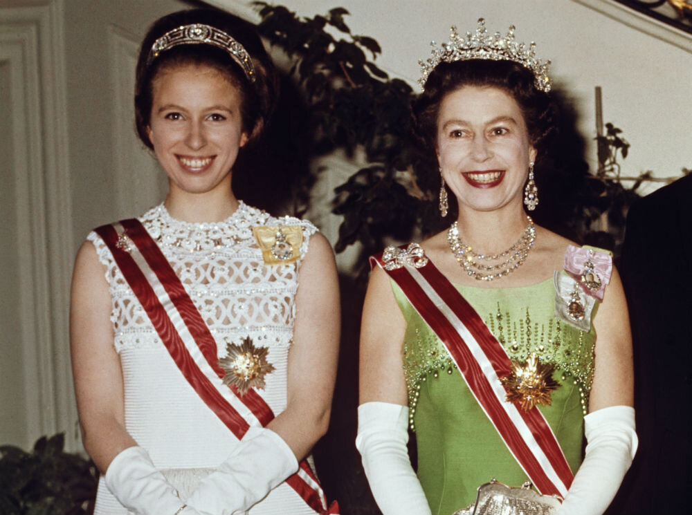 Принцесса Анна и Елизавета II во время визита в Вену, 7 мая 1969 