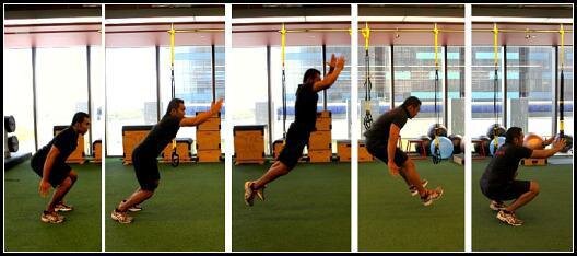 Техника прыжка с места двумя ногами 