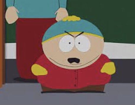 Он снова дико недоволен, когда что-то - не так, как ему приспичило. Типичный Картман! Типичный социопат. Кадр из мультика - из открытых источников.