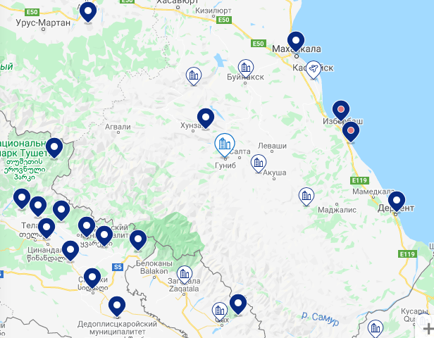 В одном районе Грузии в 2 раза больше отелей чем во всем Дагестане.