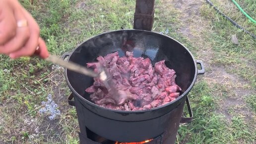  Азу по-татарски в казане на костре. Классический рецепт.