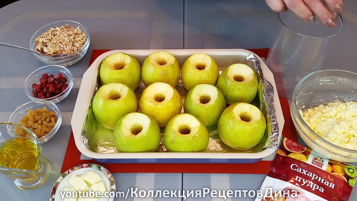 Яблоки с творогом запеченные в микроволновке