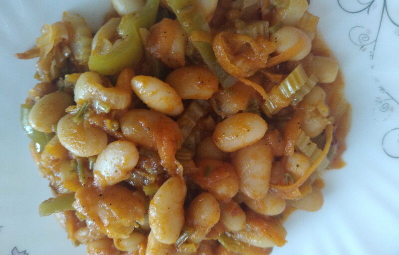 фасоль тушеная с овощами