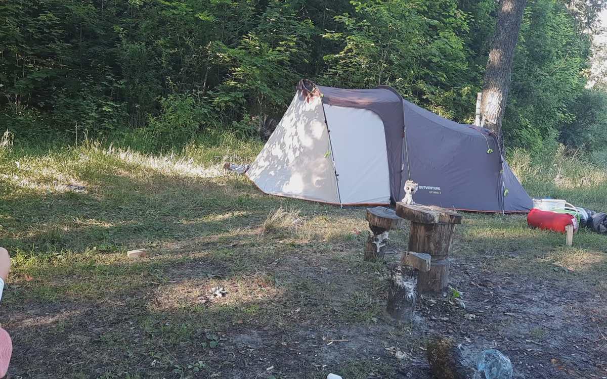 Дети любят спать в палатке, 