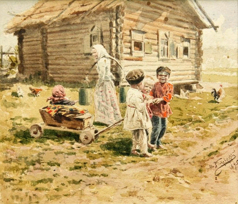 В сельской школе картина маковского