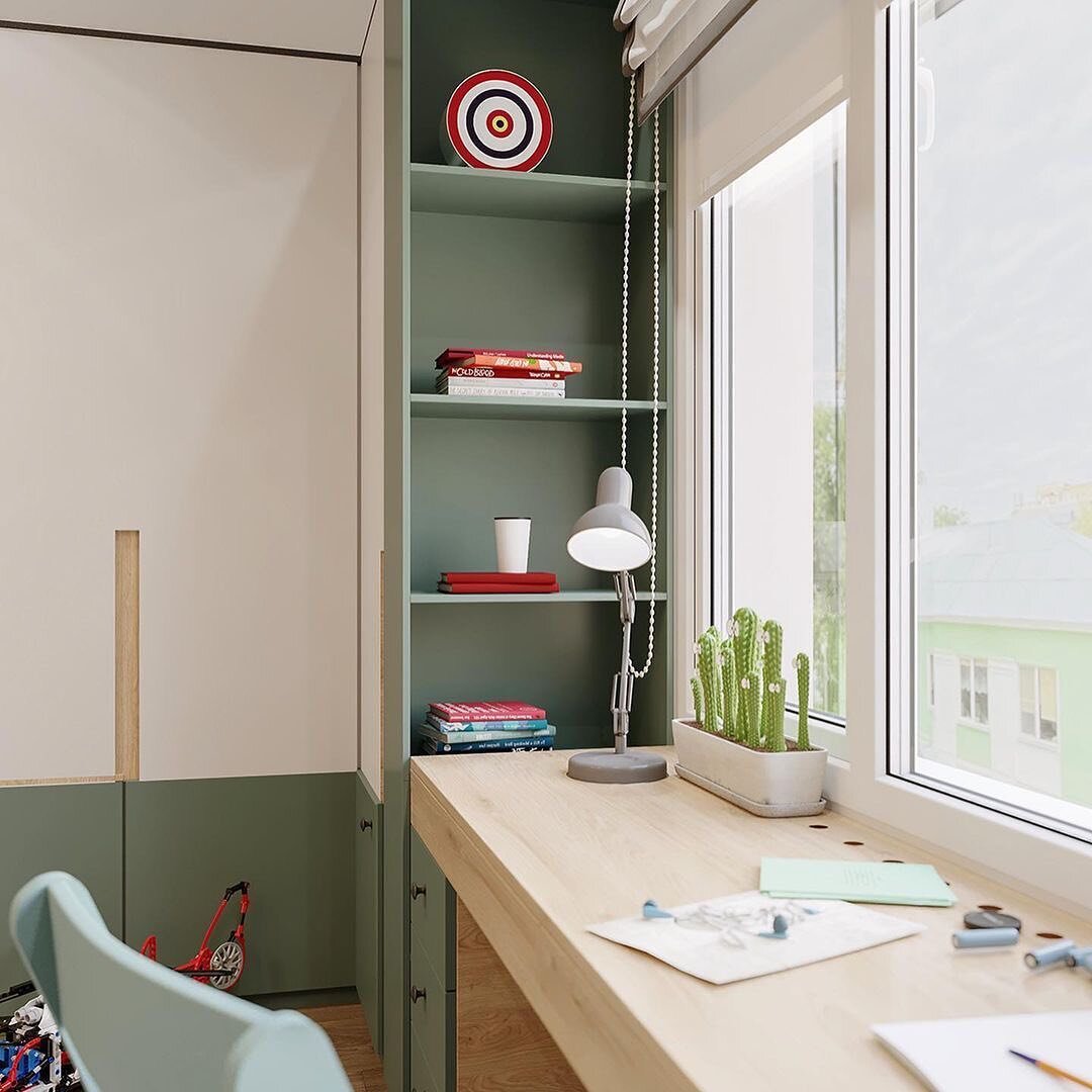 Письменный стол со стеллажами для детской фото 2