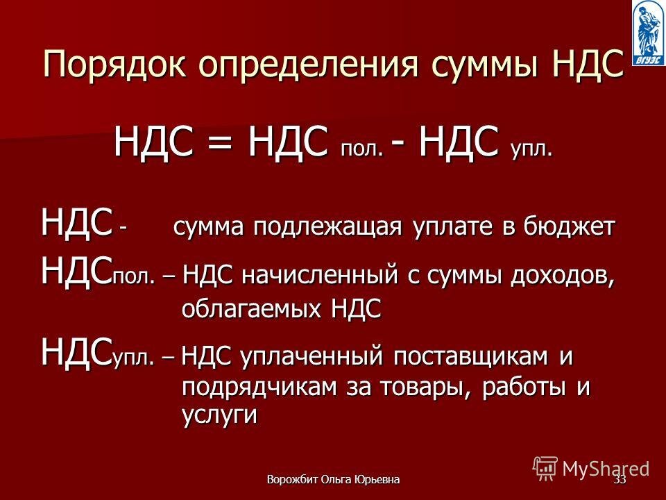 Рассчитать ндс