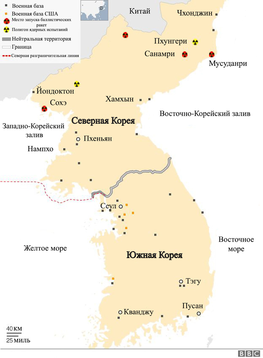 карта северная корея