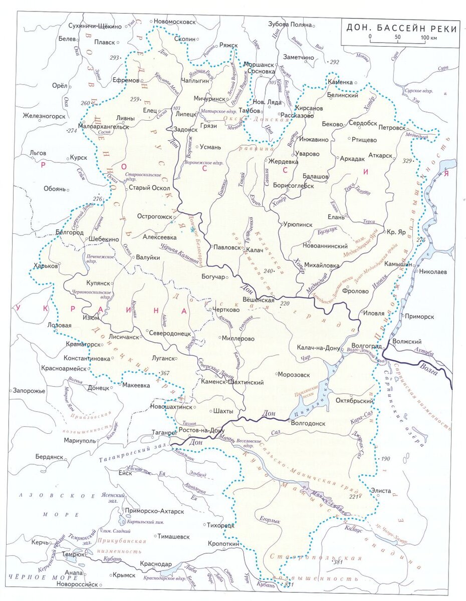 Куда впадает река воронеж схема