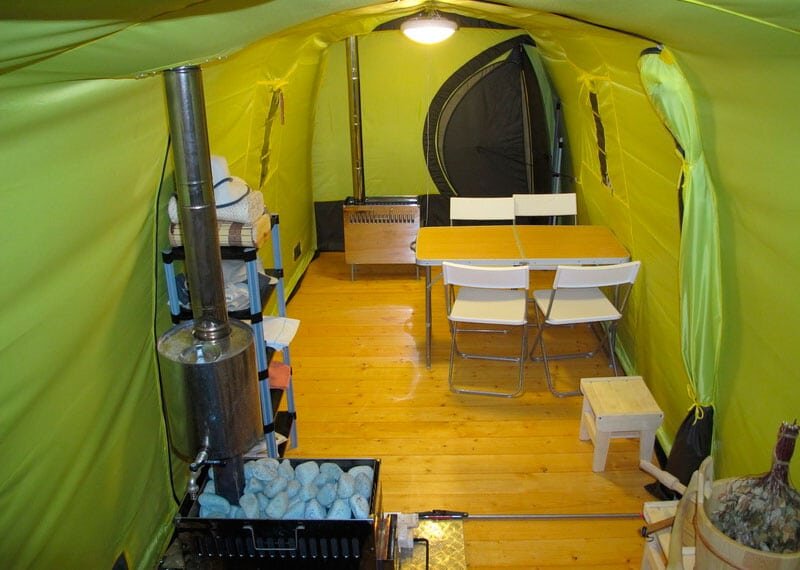 Походные бани с печкой - купить мобильную баню палатку для походов в Москве и СПб